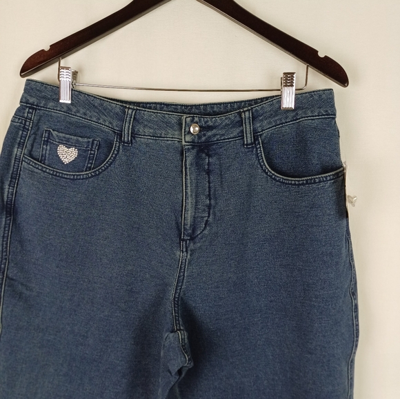 NWOT Quacker Factory Jeans Bootcut Dream Jeannes Indigo Size 14 A210151 - Picture 2 of 8